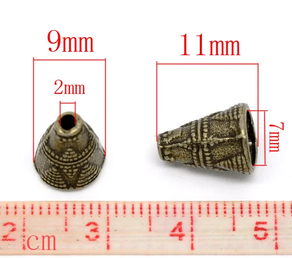 DoreenBeads 60 колпачки для бусин бронзового цвета подходят цепочки с кисточкой 11x9 мм