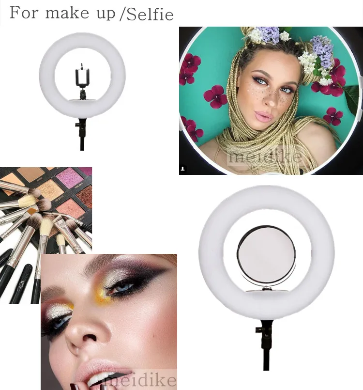 

Yidoblo 12'' 38W pink FS-390II Bicolor SMD LED Selfie Ring Lights Nails beauty lights With Smart phone bracket /Bag
