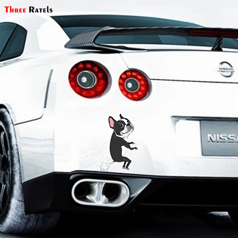 Three Ratels TR041# 12x16.2см обака пердеть полноцветные наклейки на авто автотовары из ПВХ