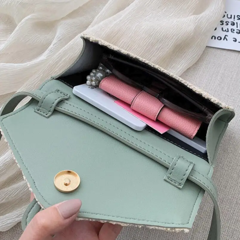 Новый плетеный из полиуретана маленькая квадратная сумка женская иностранная