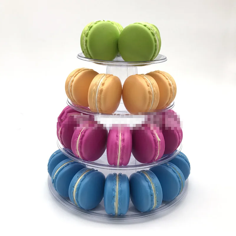 Multi function Macarons Дисплей Стенд 4 уровня круглый пирамида из Макарон Торт ПВХ cd