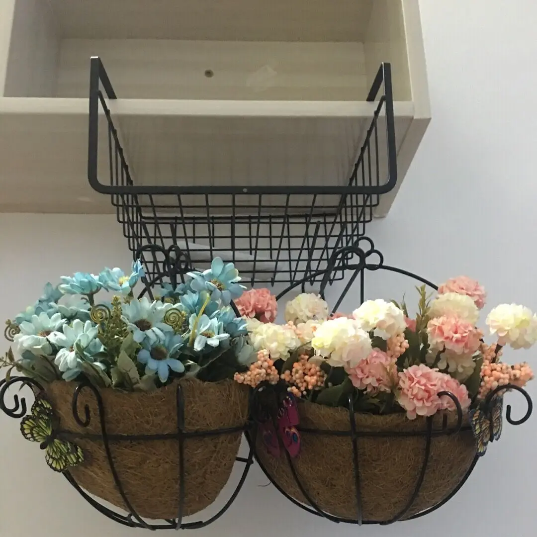 Цветочные горшки железные и кокосовые DIY садовые подвесные горшки настенные корзины горшок подвесная корзина цветочный горшок пластиковые цветочные горшки