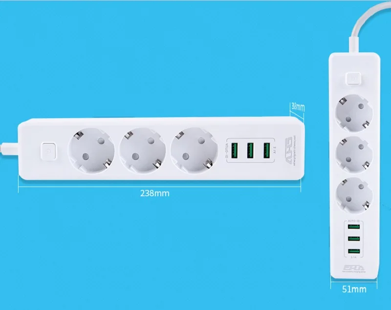 Europ сетевой шнур usb зарядное устройство умная розетка-удлинитель ЕС вилка 3 выхода 3USB зарядное устройство настенное зарядное устройство адаптер для телефона