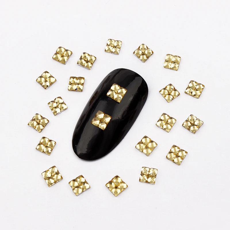 1000 шт. смешанный AB Цвет 4 мм смола квадратный дизайн ногтей Смола Rhineston DIY украшения для ногтей свадебное платье украшения