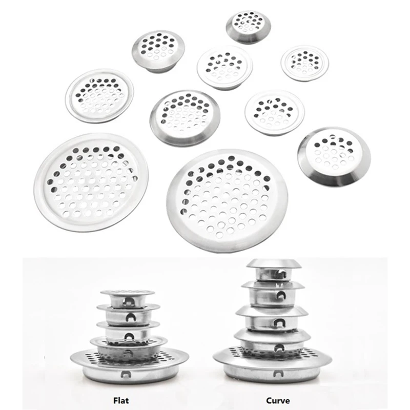 

100Pcs/Lot round stainless steel Air Vent Ventilator Grille For Closet Shoe Cabinet