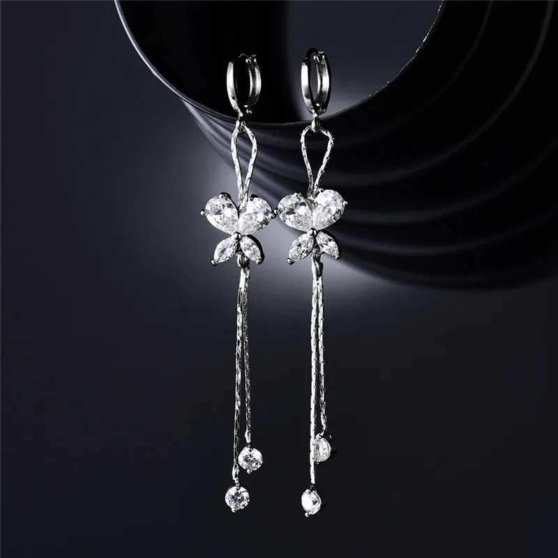 Женские серьги-подвески BUDONG длинные серебряные/золотые серьги с кисточками и