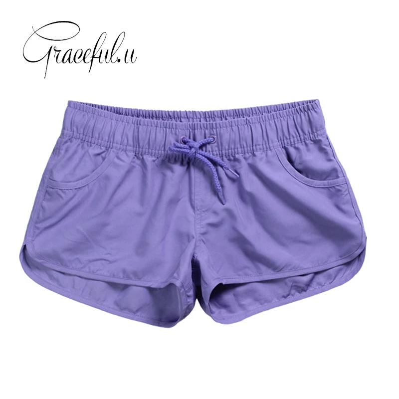2019 новые женские шорты для плавания одноцветные быстросохнущие Пляжная
