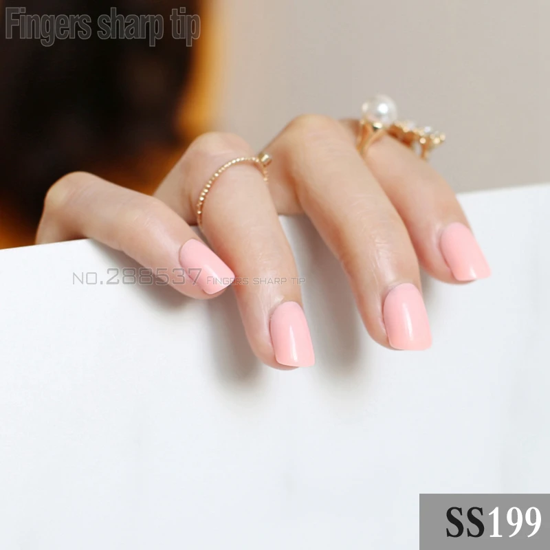 Новинка 2017 24 шт. накладные ногти светильник оранжевого карамельного цвета