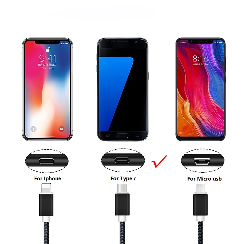 Кабель для передачи данных USB Type C Cavo Tipo Быстрая зарядка 0 25 м 1 2 3 кабель зарядного