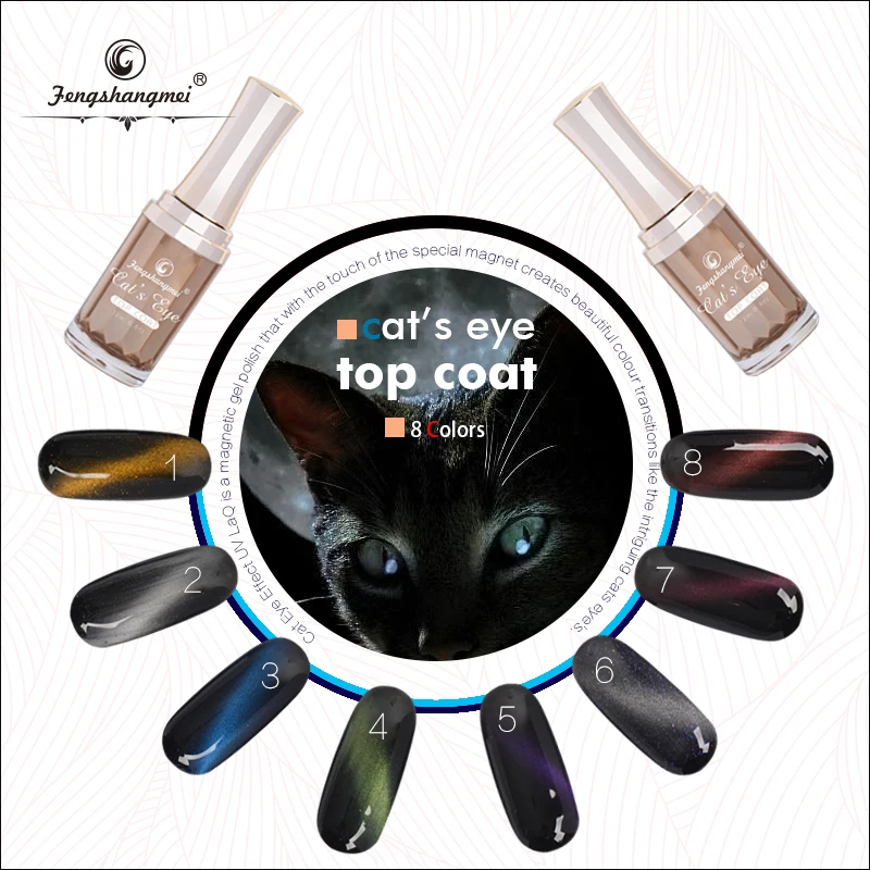 Fengshangmei 12 мл Cat Eye Gel Лаки Магнит лак для ногтей кошачий глаз гель для ногтей Top Coat