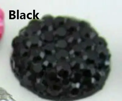 Black По выгодной цене! 24 шт., 12 мм, круглые стразы с плоской задней стороной, кабошон, стразы из смолы с плоской задней поверхностью для украшения своими руками - Цвет: Black