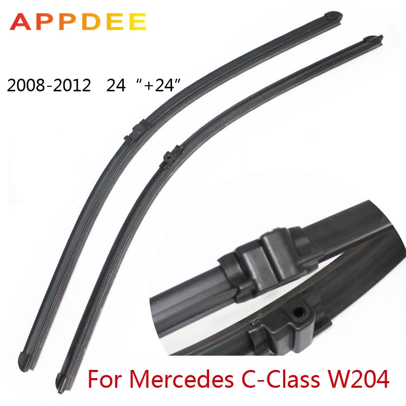 24 ''+ 24'' пара стеклоочистителей для Mercedes Benz C Class W204, 2008-2012 ветровое стекло натуральный каучук оконные аксессуары
