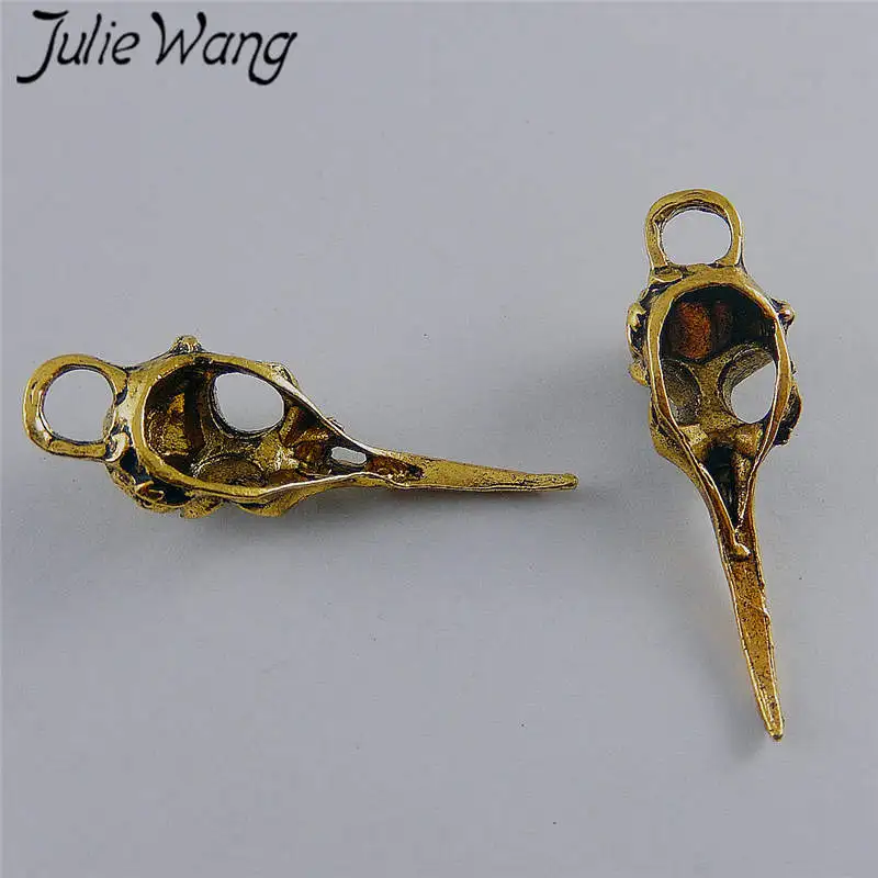 Julie Wang 5 шт. Подвески в виде птичьего клюва с черепом из сплава античные золотые