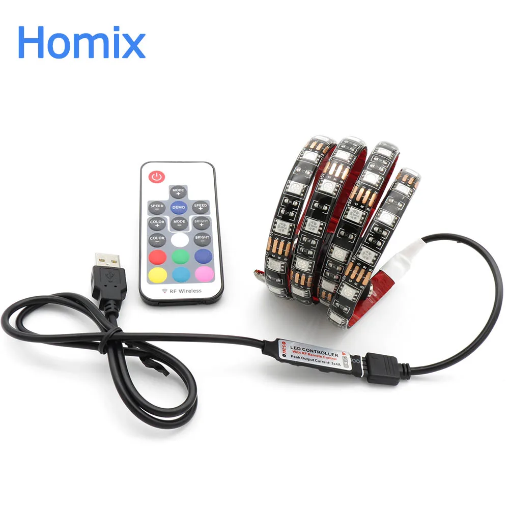 Лента светодиодная RGB SMD 5050 1/2/3/4/5 м 5 в пост. Тока|usb rgb led strip|led strip smdrgb |