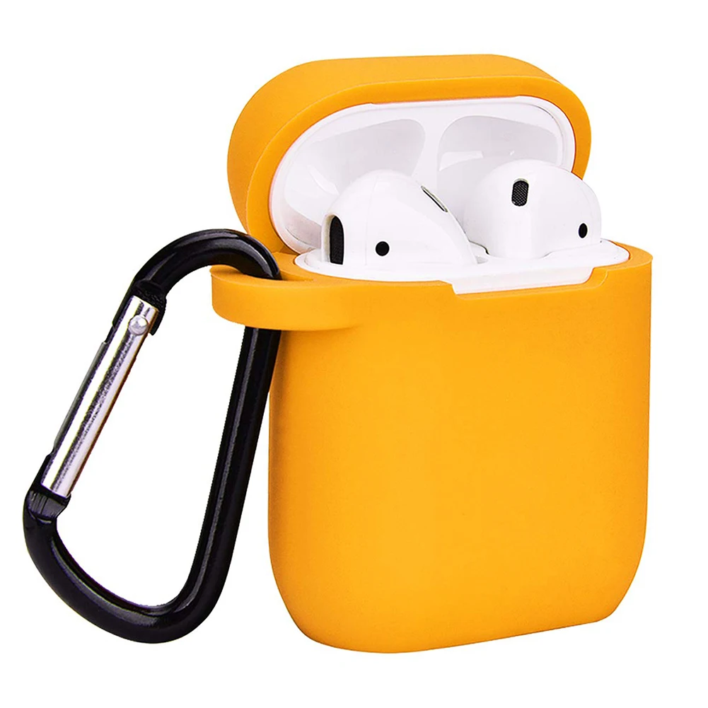Цвет: желтый Сплошной цвет силиконовый пылезащитный чехол для Apple Airpods Charge Box - Цвет: Цвет: желтый
