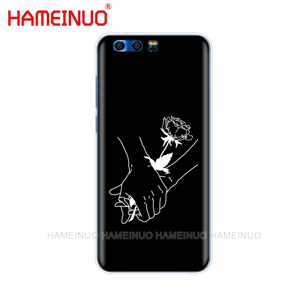 HAMEINUO художественный чехол с белой линией Поцелуй Любовь Сердце цветок Роза