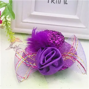 purple Новые Девушки Дети аксессуары для волос шапка чародей ленты цветы шпильки Праздник День Рождения Вечеринка головной убор заколка для волос - Цвет: purple