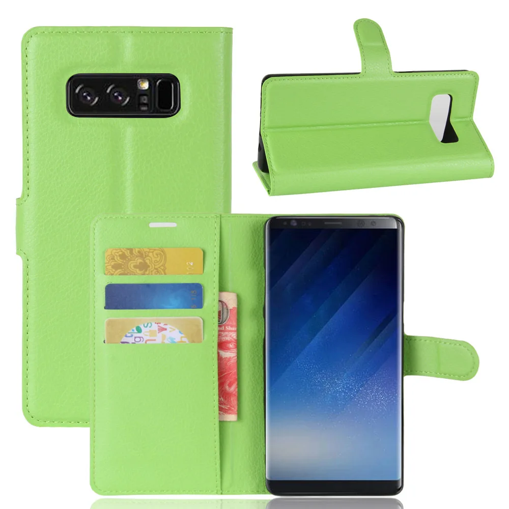 30pcs/lot free shipping Lychee wallet leather PU+TPU cover case card holder for Samsung galaxy note 8 | Мобильные телефоны и