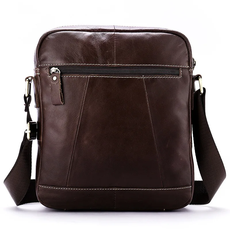 Натуральная кожа повседневная мужская сумка через плечо Вертикальная винтажная