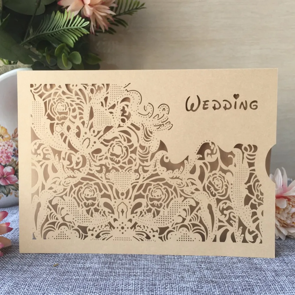 25 шт./лот роскошное розовое романтическое свадебное приглашение для свадьбы