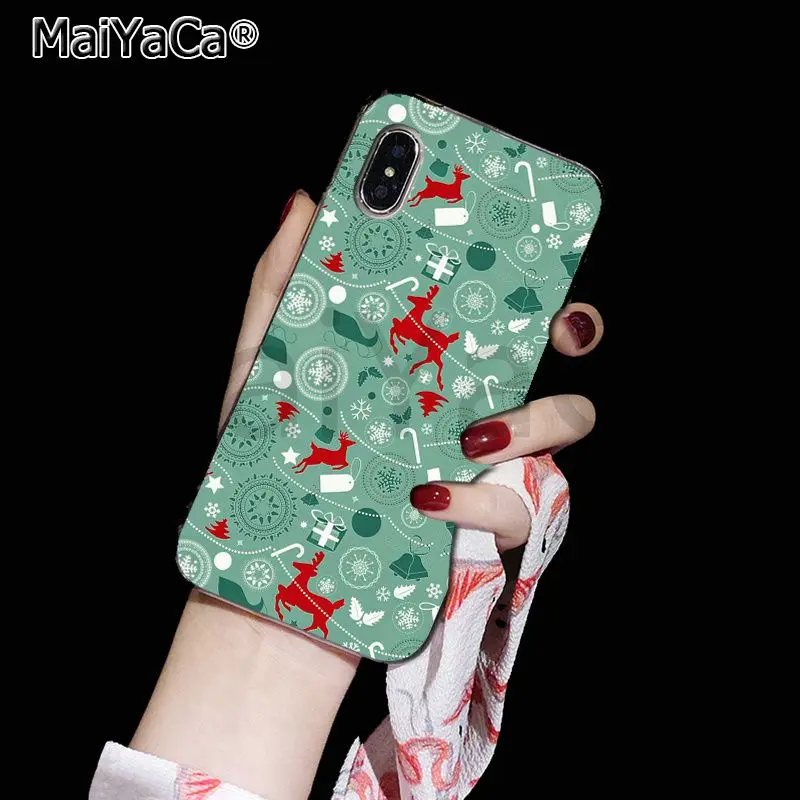 18 Чехол для телефона MaiYaCa с принтом счастливого Нового года и рождества для iphone 11 pro 8 7 66S Plus X 10 5S SE XR XS MAX - Цвет: 18