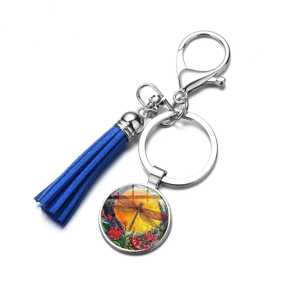 Азиатских благоприятный полнолуние Стрекоза кисточкой брелок животных