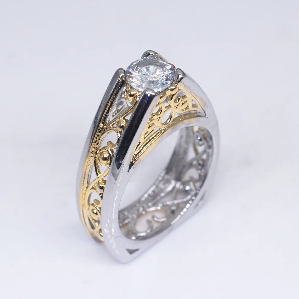 Женское модное кольцо с австрийским кристаллом золотого цвета Открытое на палец