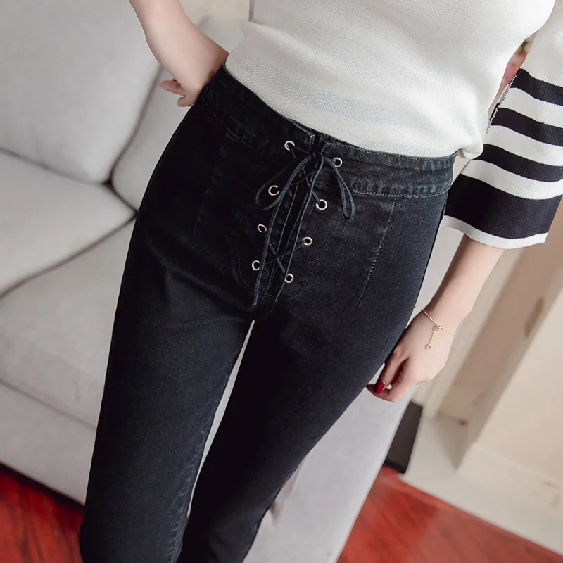

Women's Slim Jacket Tights High Waist Jeans New2019 Women's Blue Denim Pencil Pants Elastic Waist Women's Jeans Pants XL