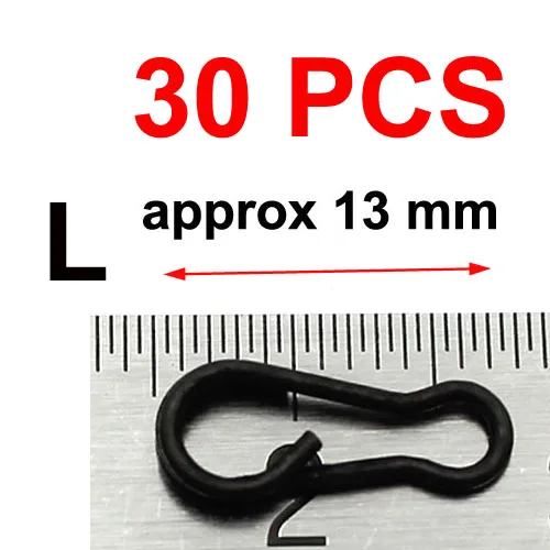 20Pcs-L 30 шт. рыболовные Быстросменные зажимы для ловли карпа, вертлюги, соединители, аксессуары, рыболовное соединение, поворотные зажимы для волос, снасти, инструмент - Цвет: 20Pcs-L
