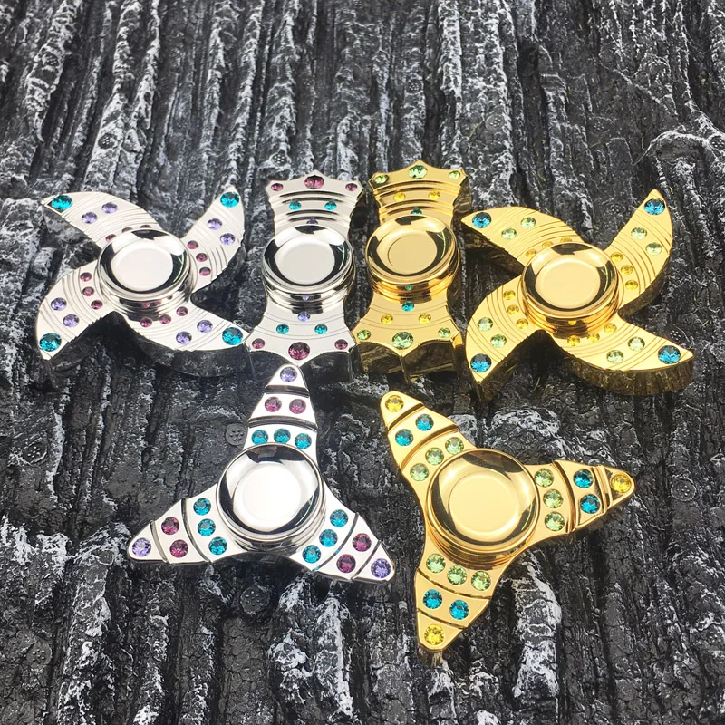 Высокое Качество Белый/Золото Бриллиант Spinner Непоседа Игрушки Металла EDC Ерзает
