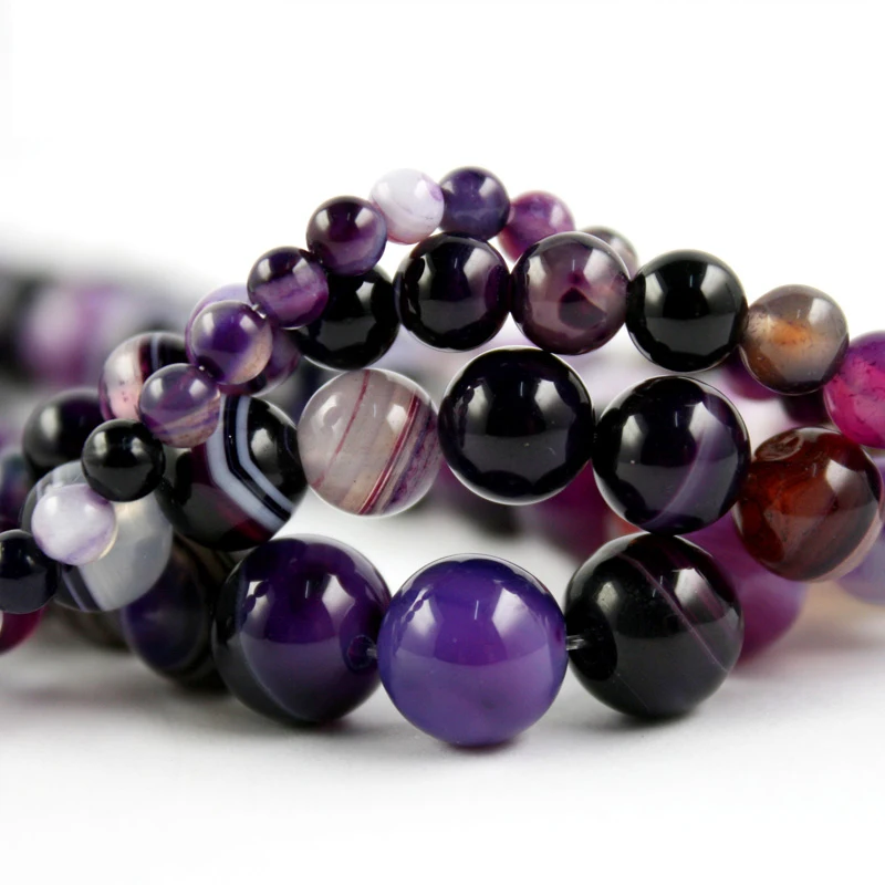 Лидер продаж! Бусины Из Натурального фиолетового Агата 4/6/8/10 мм|loose stones|bead strandsstone fashion |