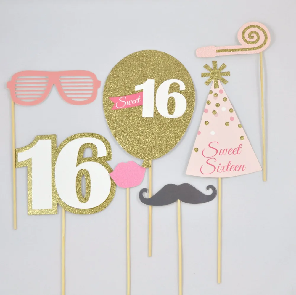 Rainlemon (TM) Сладкий шестнадцатый День Рождения Photo Booth Реквизит Партии Девушки