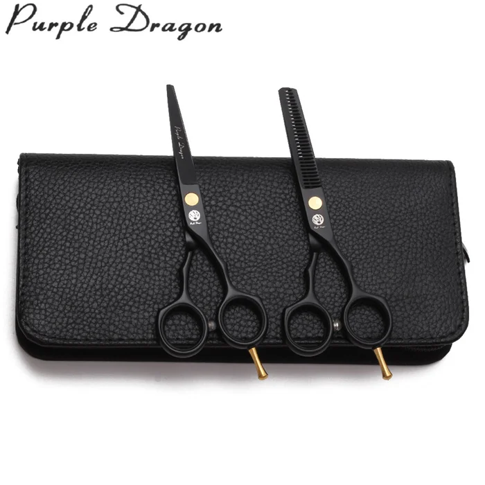 Z1104 Hei D 5.5Y 5.5" 16cm JP Purple Dragon Black Haicut Scissors Barber Makas Cutting Scissors Thinning Shears Professional Hair Scissors Z1104 - Цвет: Z1104 Hei D 5.5Y
