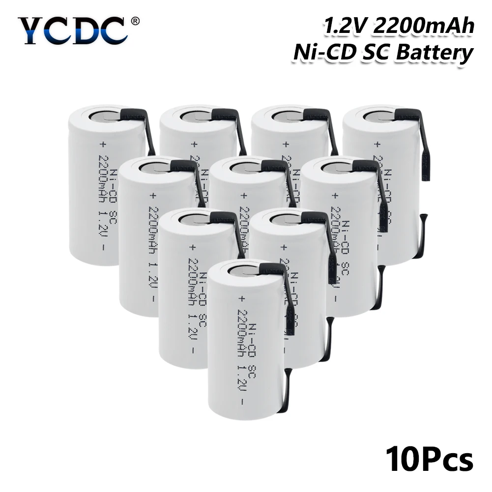YCDC Sub C SC Ni-Cd Li-Po литий-полимерный аккумулятор 1,2 в 2200 мАч аккумуляторные батареи со сварочными вкладками