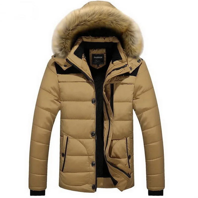 VXO Brand Winter Jacket Men Parka Coat Men Down Keep Warm Fashion Men's fur collar hooded warm thick jackets FIT -30 'C
