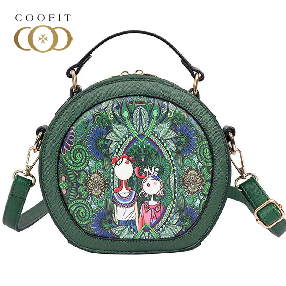 

Coofit Womens Hot Sale Vintage Satchel Bag Modern Girls Printed Crossbody Messenger Bags Female High Quality Small Handbags