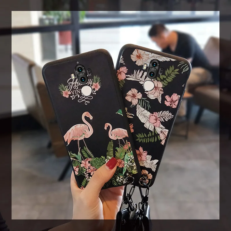 Для Huawei Коврики 9 Рельеф Живопись защиты телефона чехол для Pro задняя крышка ТПУ