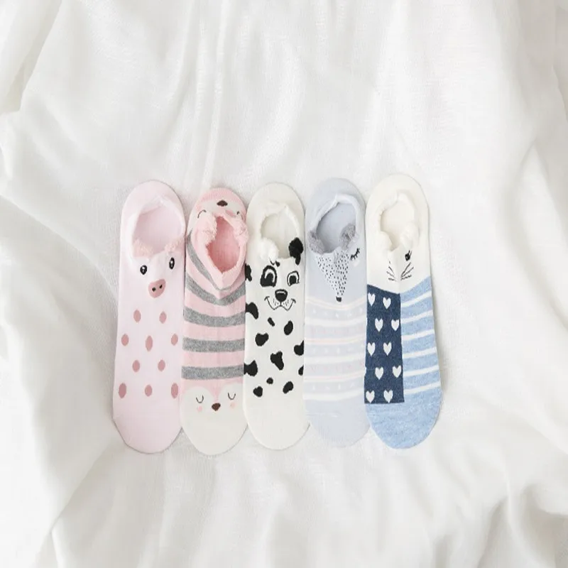 1 Pair Women Japan and South Korea Spring Summer Women's Socks Creative Cotton Leisure Cartoon Pattern Female | Женская одежда