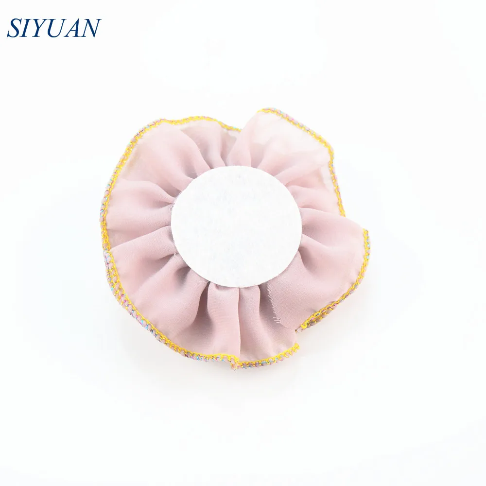 Шифоновый цветок с оборками и оверлоком 28 шт./лот|chiffon flowers|chiffon hair flowerhair flower |