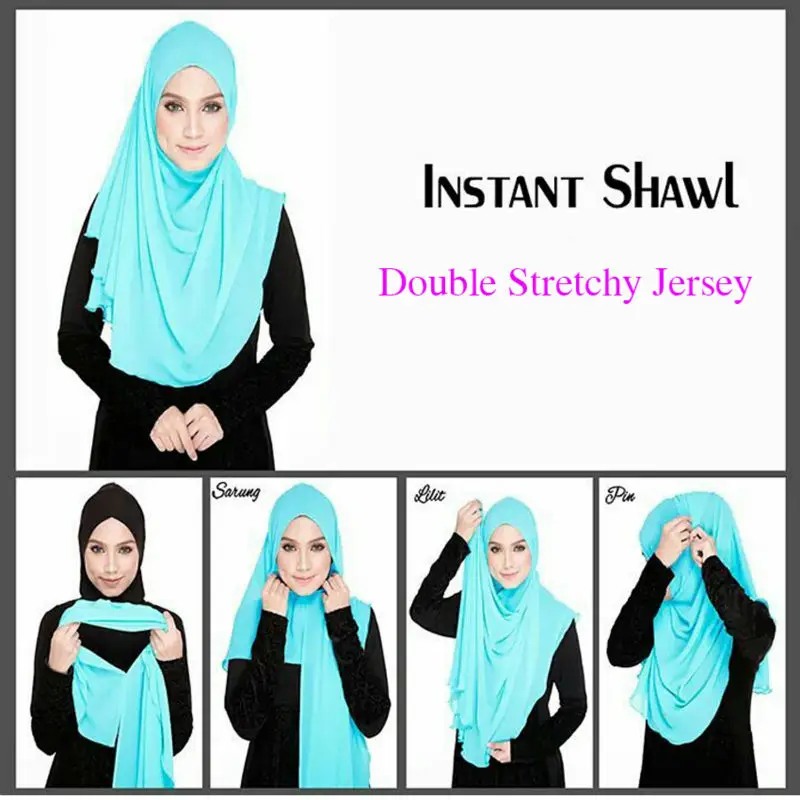 Мгновенные хиджабы мусульманский платок Обёрточная бумага полу хиджаб двойной