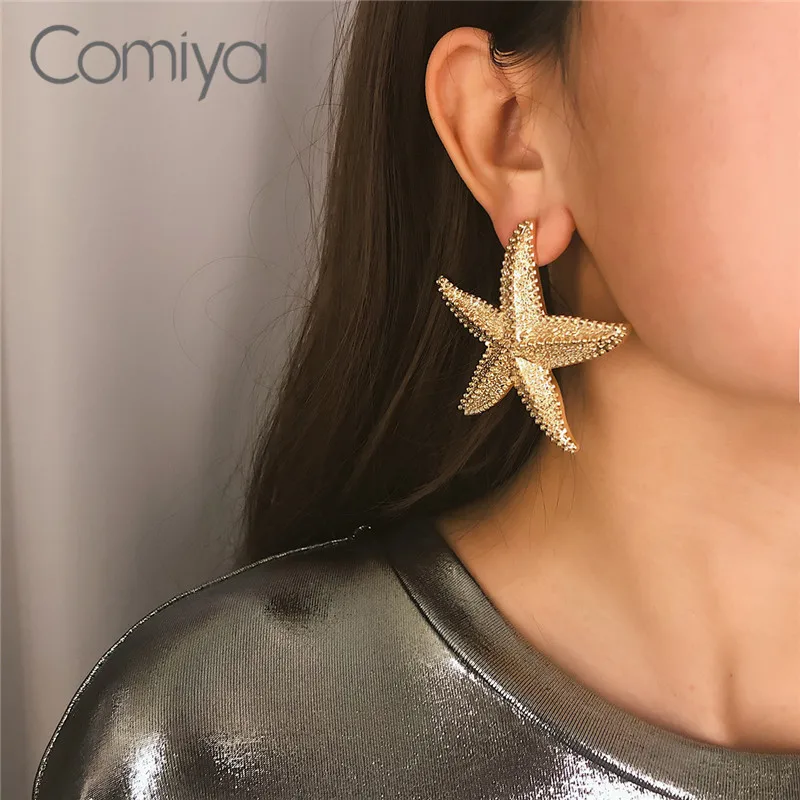 Comiya серьги-гвоздики с рисунком для женщин цинковый сплав золотой серебряный цвет