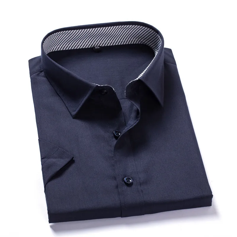 

3 Colors Shirt Mens 2016 New Casual Short Sleeves Slim Fit Lapel Neck Button Down Closure Shirts Tops Plus Sizes M/L/XL