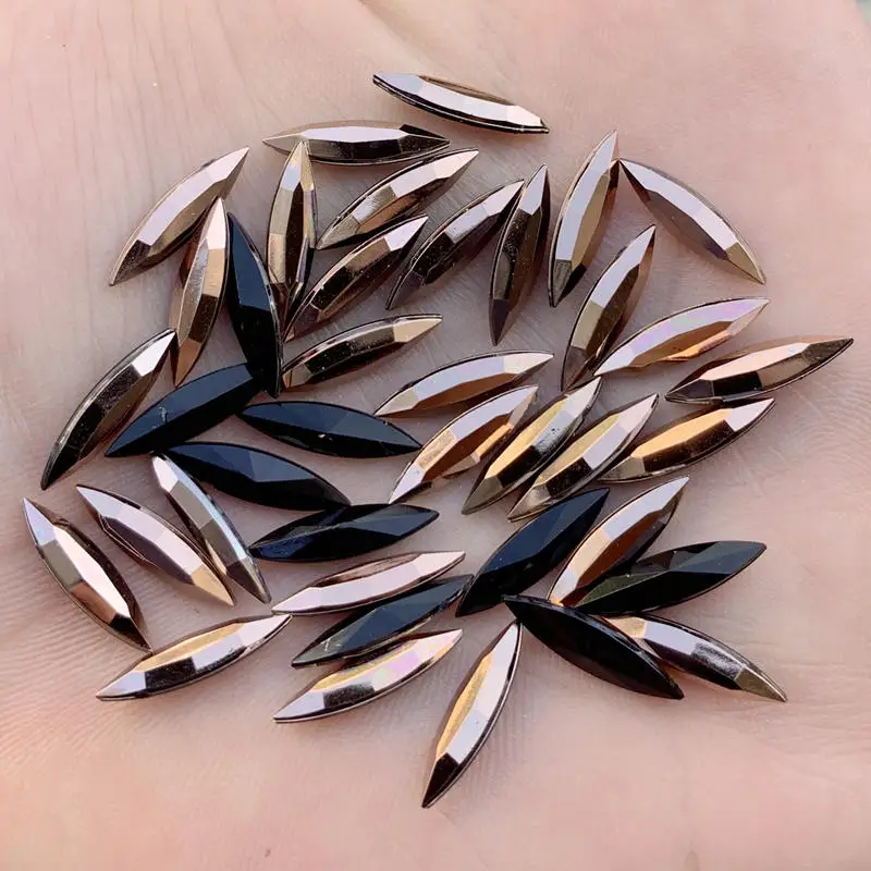 DIY 750pcs/lot Crystal AB Resin Rhinestone Cabochon Acryl Stone Wedding Decoration Crafts 4*15mm -E8910*5 | Дом и сад