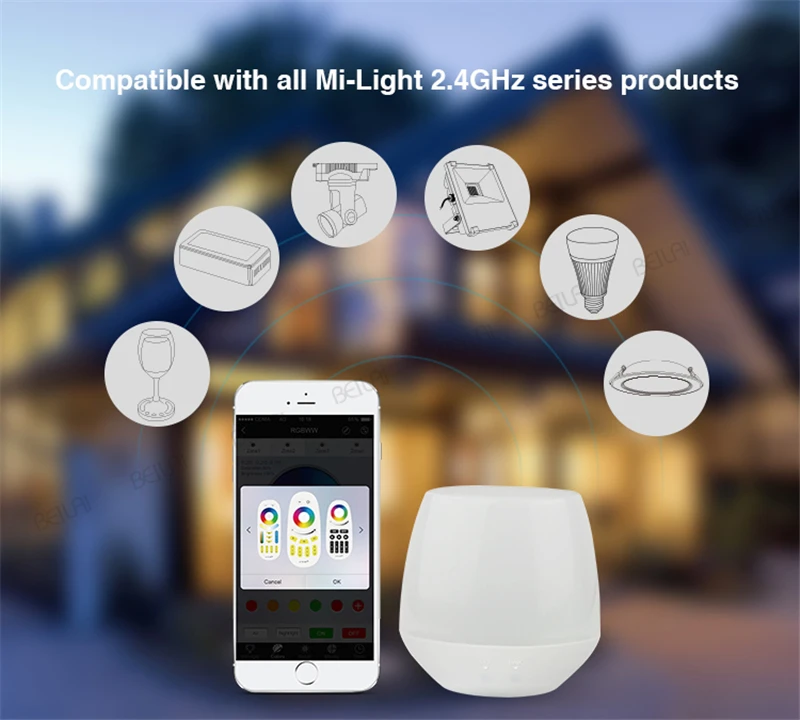 Mi Light 2 4G беспроводной светодиодный пульт РЧ-Диммер дистанционного управления Wifi