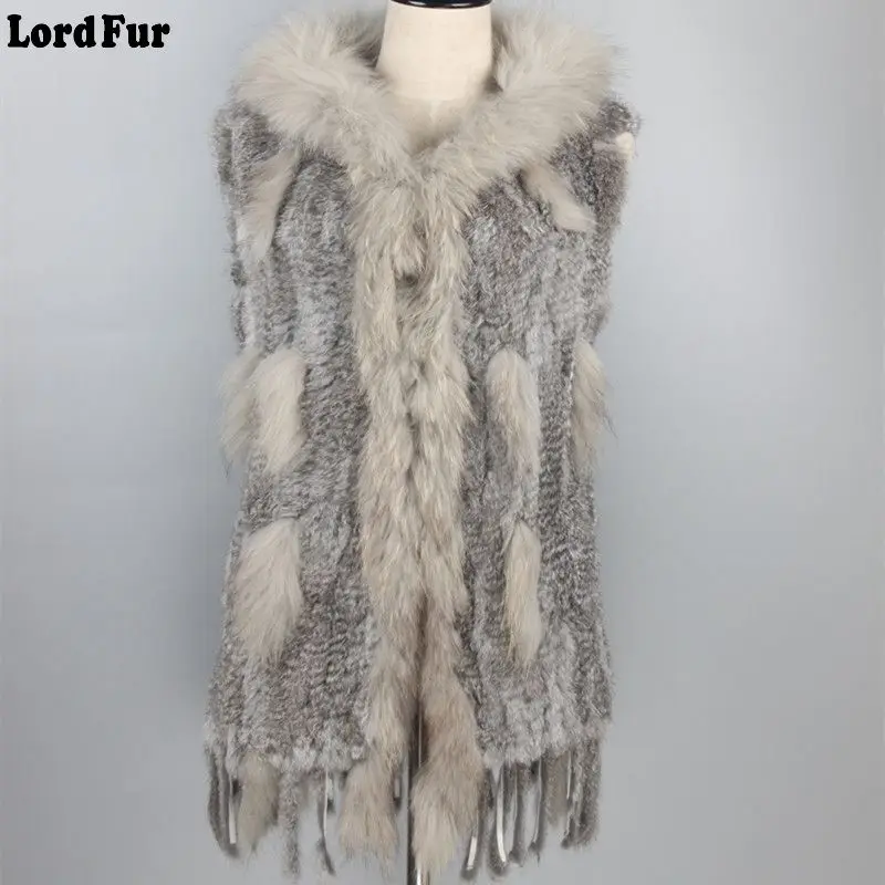(TopFurMall) женский модный жилет из натурального кроличьего меха с капюшоном и