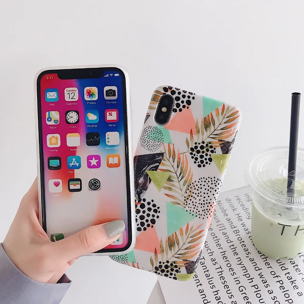 Чехлы для iPhone X XS XR Max 6 S 7 8 Plus модная мягкая задняя крышка IMD с фруктовым Кленовым