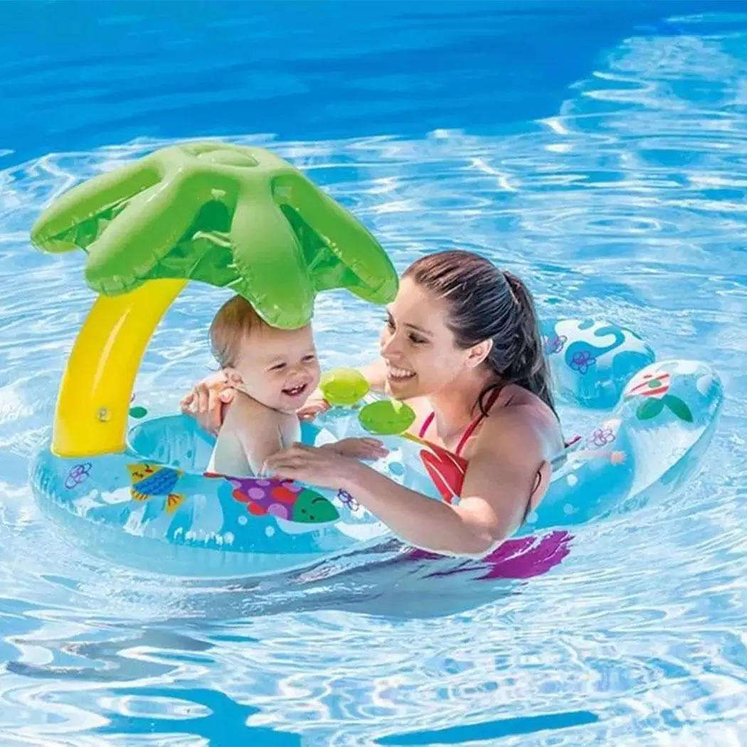 Прочный надувной плавательный круг с милым принтом безопасный кольцо для