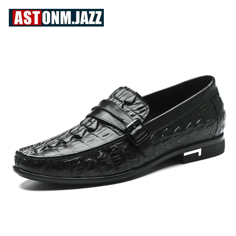 Black Men Loafers Мужская кожаная повседневная обувь для вождения повседневная мужская обувь люксовый бренд, большие размеры 46, 11, мужские лоферы водонепроницаемые мокасины из натуральной кожи черного цвета - Цвет: Black Men Loafers