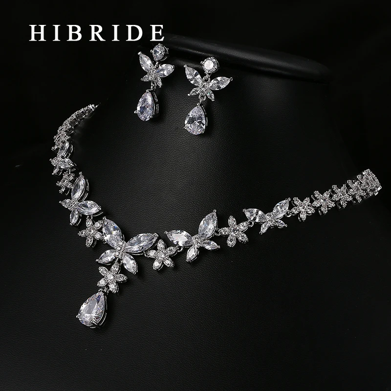 Классические Подвески HIBRIDE в форме капли воды с фианитами класса ААА свадебные