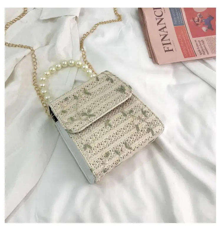 Женский кожаный клатч с жемчужной ручкой noenназвание модная сумка через плечо